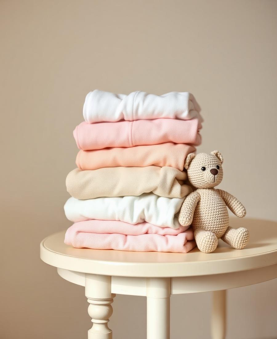 Gestapelde babykleding